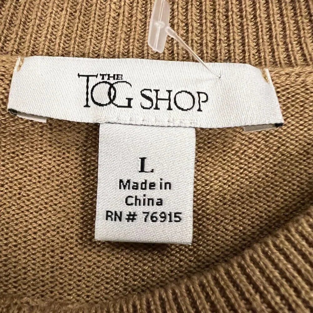 The TOG Shop Womens Lightweight Sweater Long Sleeve Tan Brown Size Large